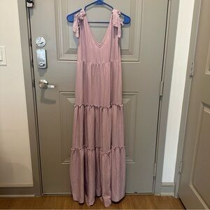 Maeve by Anthropologie Lilac Sparkle Tierd Maxi Dress Size Extra Small XS